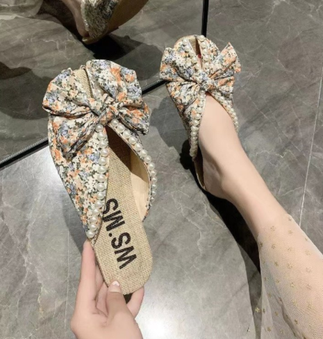 Baotou Schleifen-Sandalen mit Perlen – Bild 2 | LuxeStyle