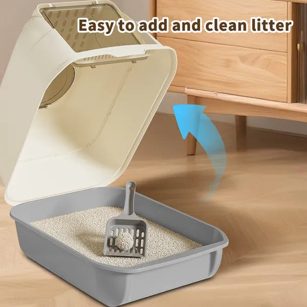 Extra Grosse Katzentoilette, offen/geschlossen