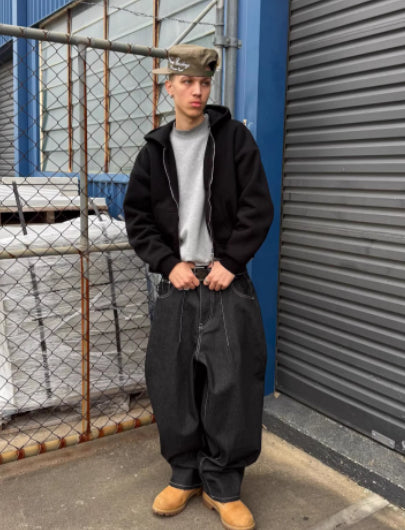 Kapuzenjacke mit Doppelreissverschluss für Herren | LuxeStyle
