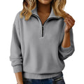 Unifarbener Pullover mit Reissverschluss
