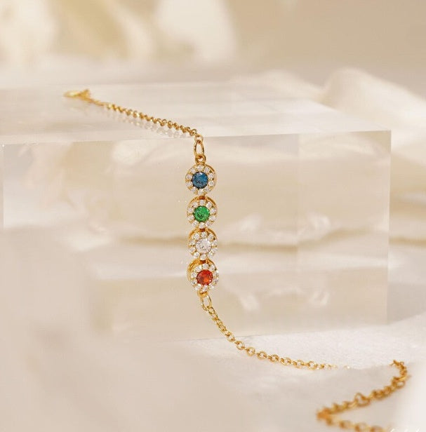 Armband mit farbigem Zirkon und Geburtsstein