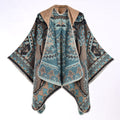 Kapuzencape mit Jacquardmuster | LuxeStyle