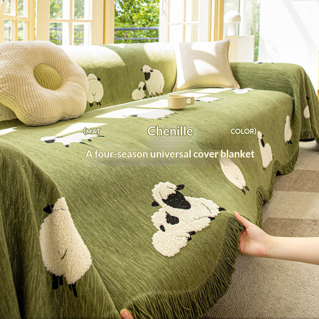 Cartoon Chenille Katzenfeste Vollabdeckung Sofabettdecke – Bild 8 | LuxeStyle