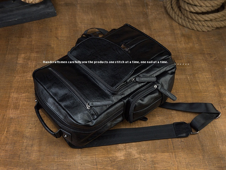 Grosser Rindsleder-Rucksack für Herren – Bild 7 | LuxeStyle