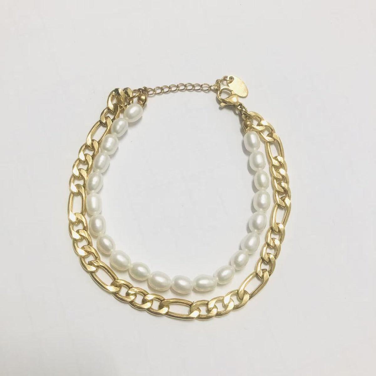 2-teiliges Set Perlen-Stretcharmbänder in Gold – Bild 5 | LuxeStyle