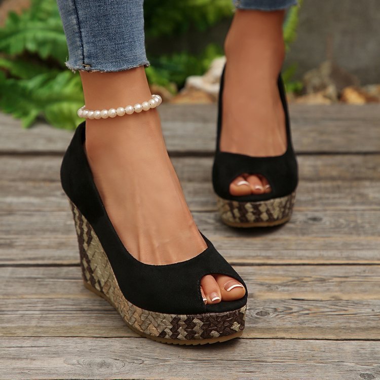 Keilabsatz Peep-Toe Pumps für Damen
