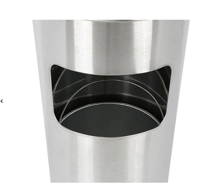 Rundes Abfalleimer aus Edelstahl (Silber) – Bild 3 | LuxeStyle