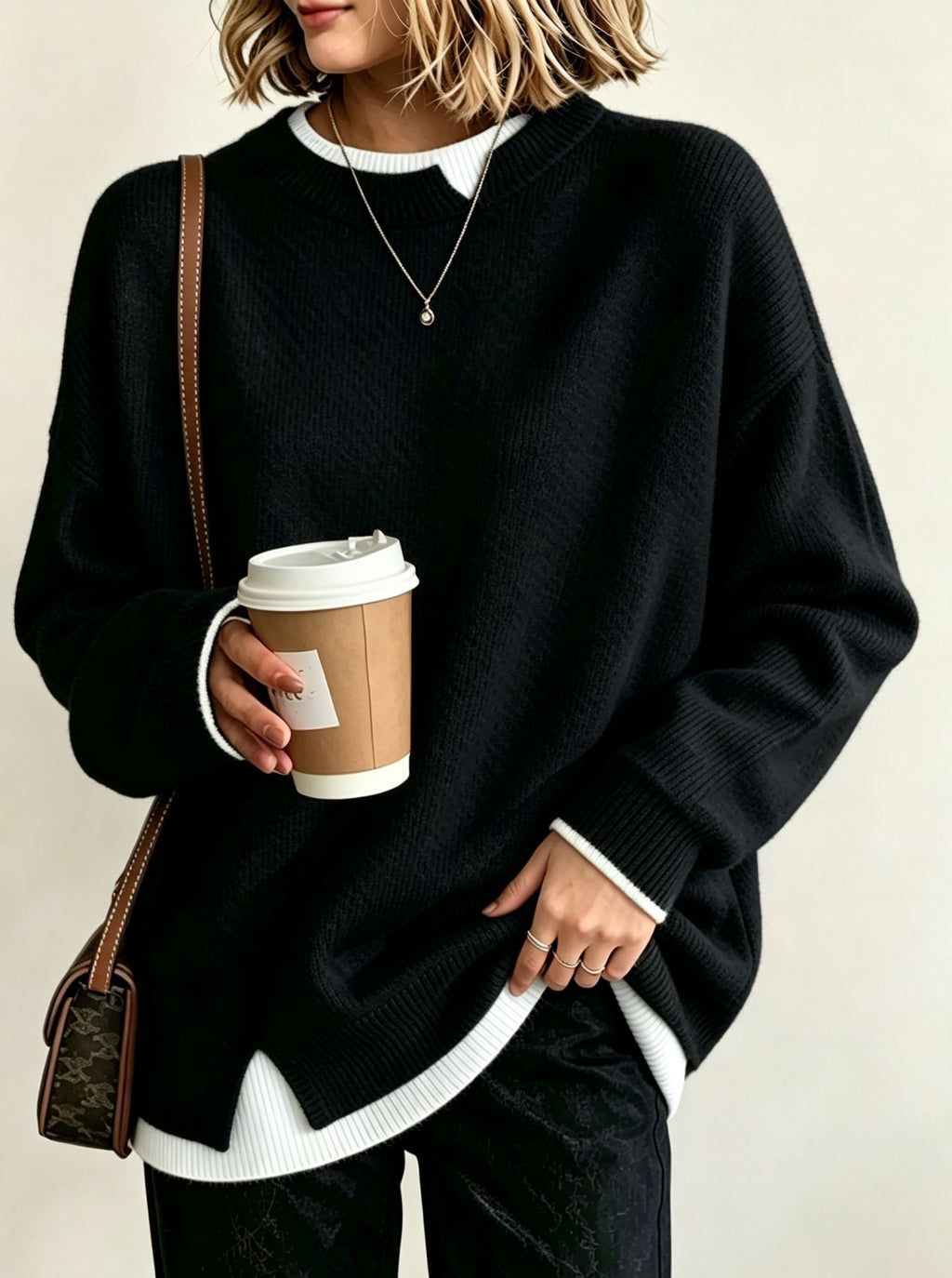 Strickpullover im Color-Blocking-Design