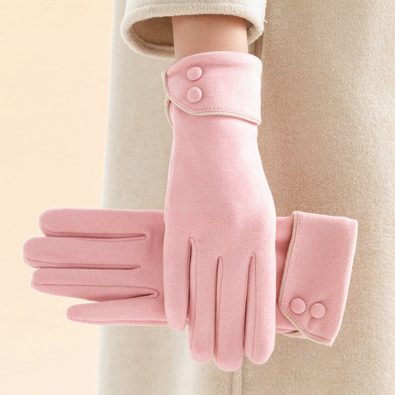 Warme Fleece-gefütterte Handschuhe mit Schleife