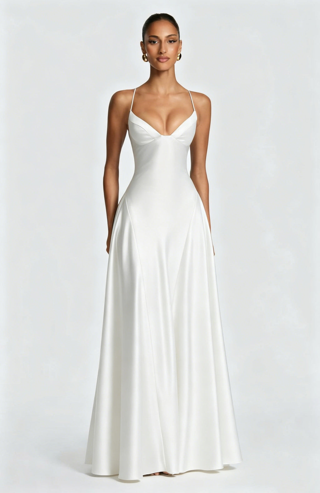Elegantes Satin Neckholder Maxi-Abendkleid – Bild 9 | LuxeStyle