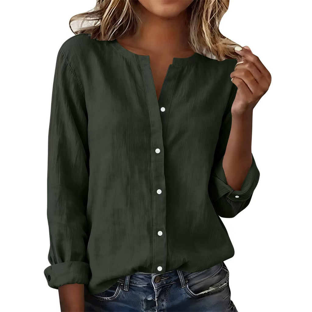 Bambus-Viskose Stehkragen-Shirt für Damen
