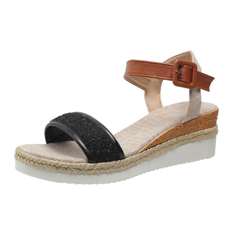 Mule-Sandalen mit klobiger Plateau-Sohle
