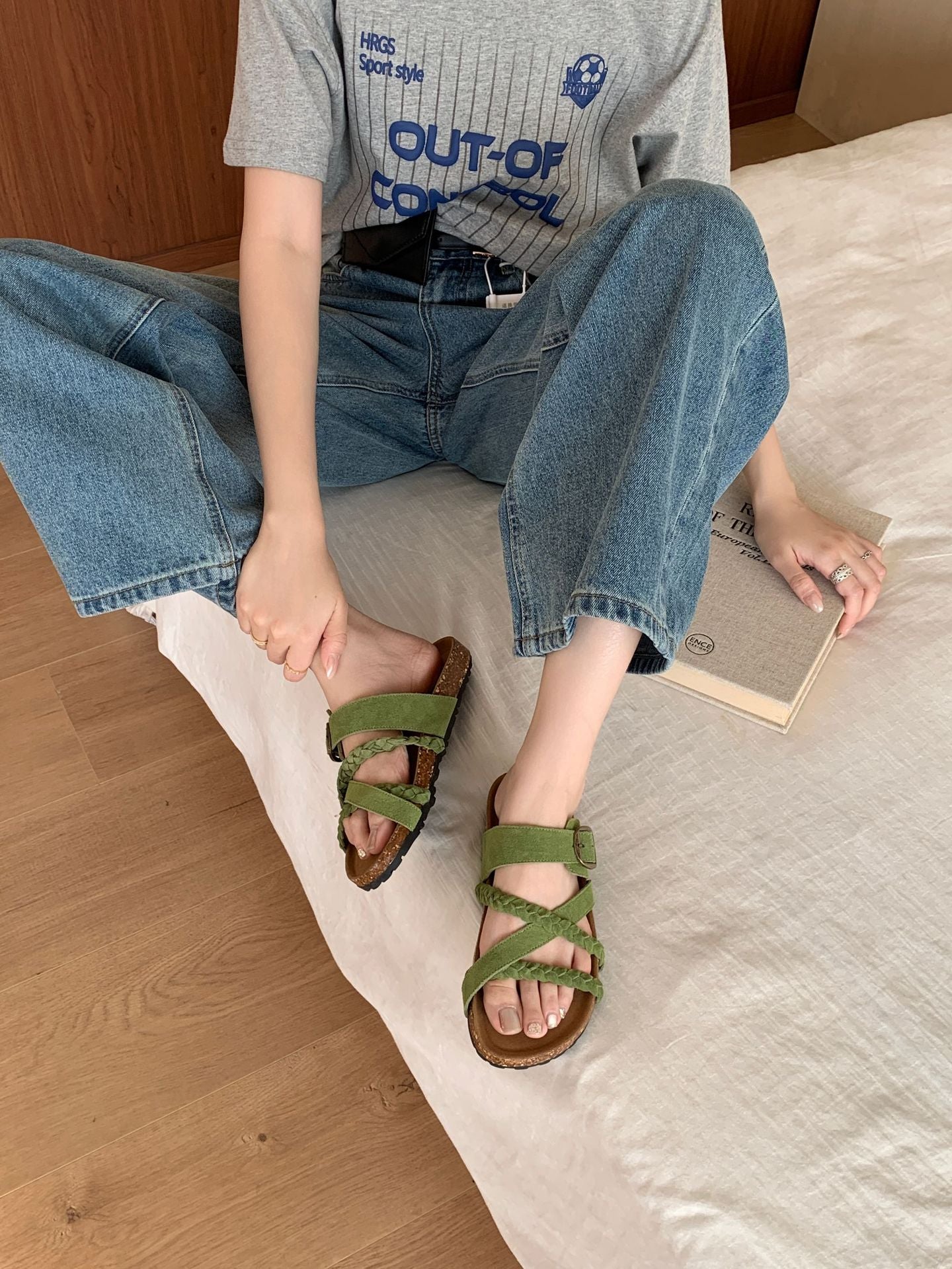 Retro Mori-Style Zehenfreie Outdoor-Slipper