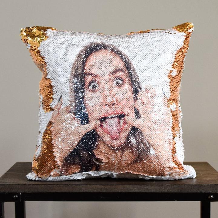 Personalisiertes Pailletten-Kissen mit Foto – Bild 8 | LuxeStyle