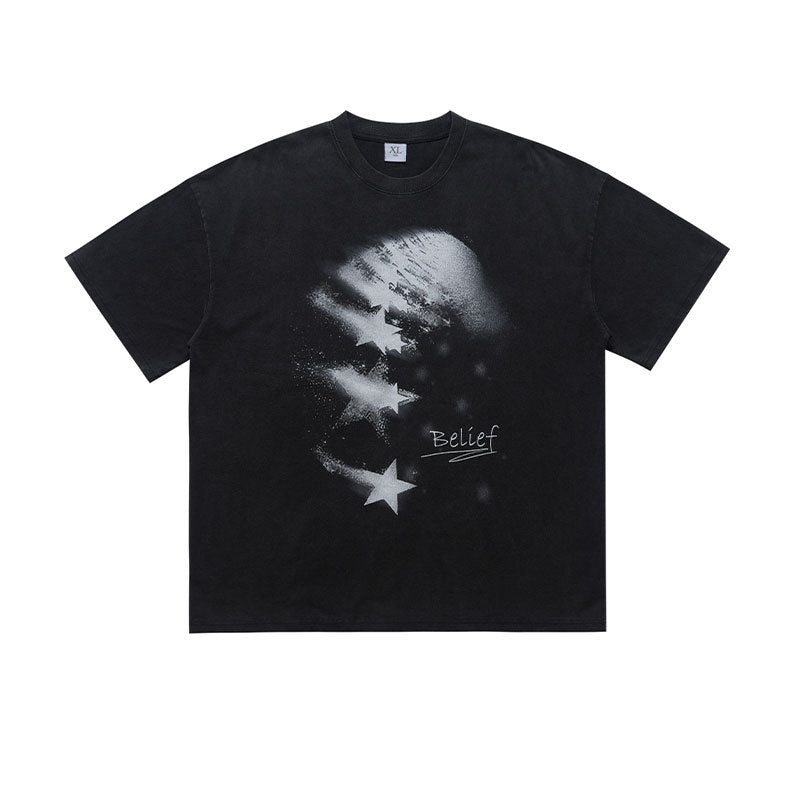 Vintage T-Shirt mit Cartoon-Muster