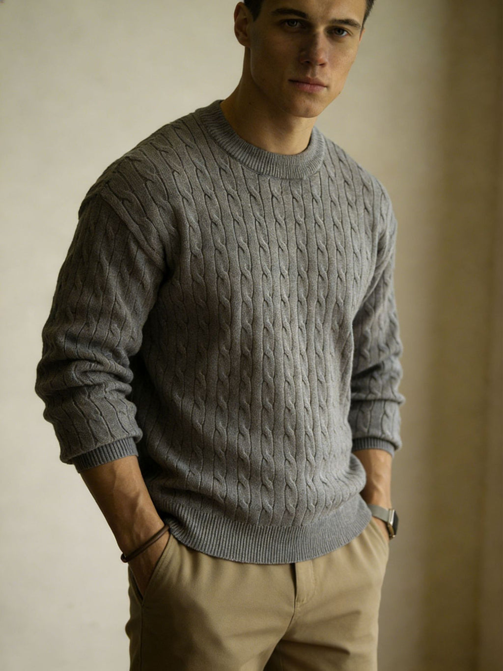 Texturierte Strickjacke