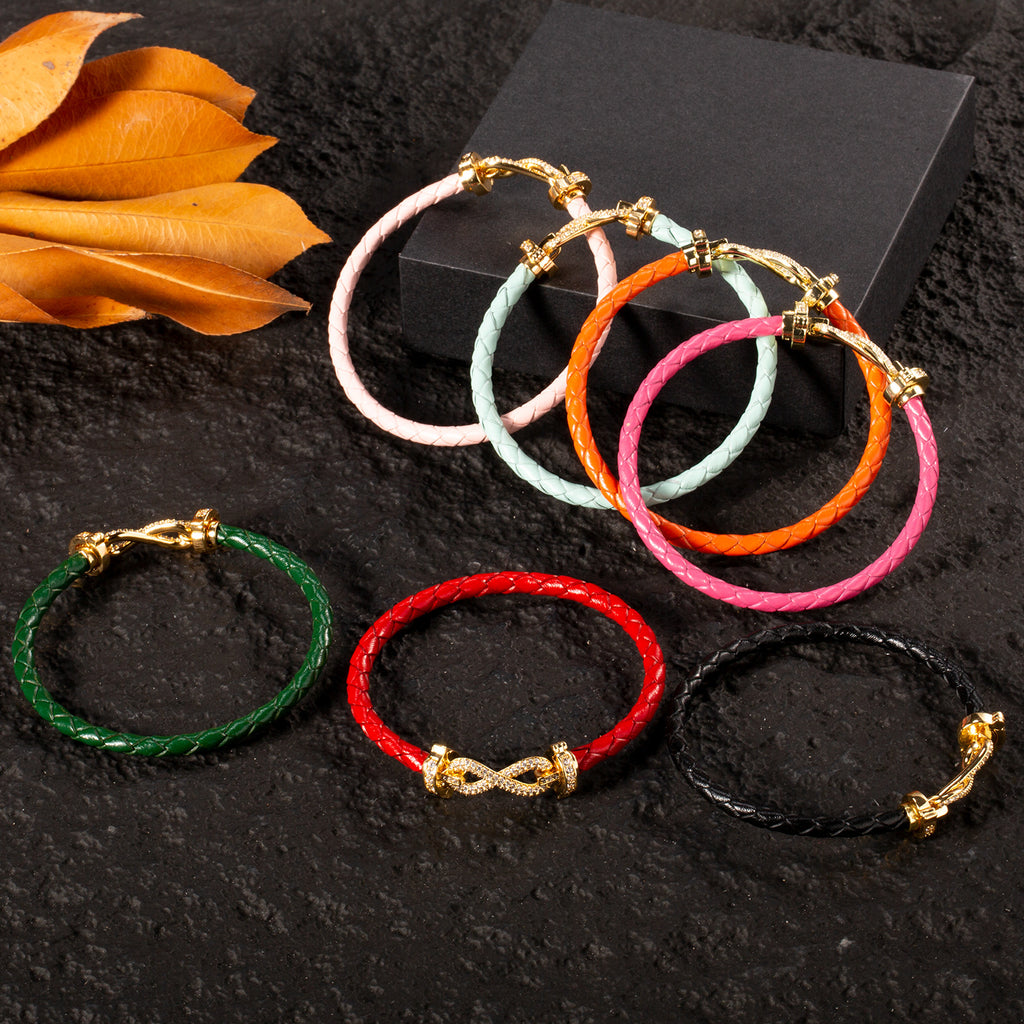 Geflochtenes Lederarmband mit Verschluss | LuxeStyle