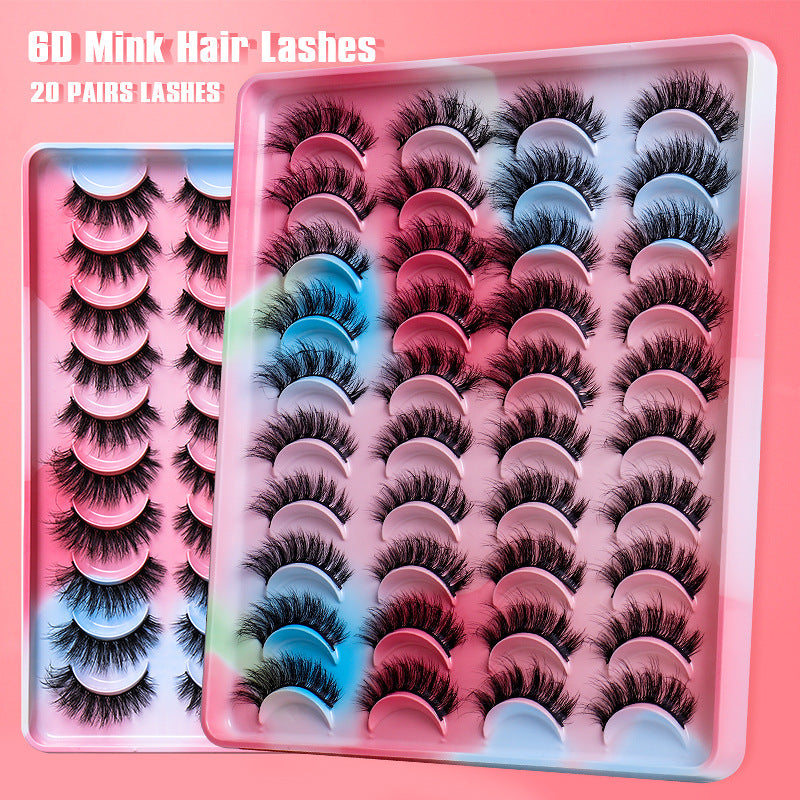 Handgemachte Nerzimitat-Wimpern (20 Paar)