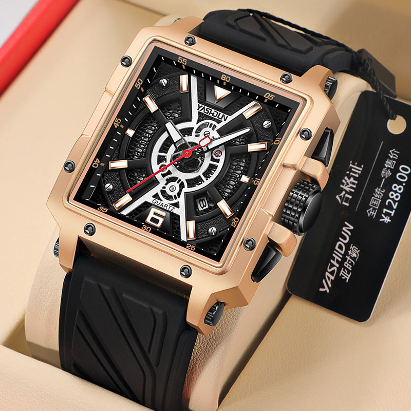 Herren-Armbanduhr mit grossem, quadratischem Zifferblatt | LuxeStyle
