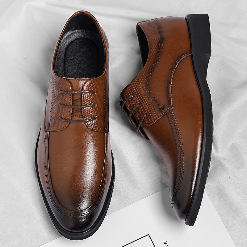 Schwarze Leder-Schnürschuhe für Herren