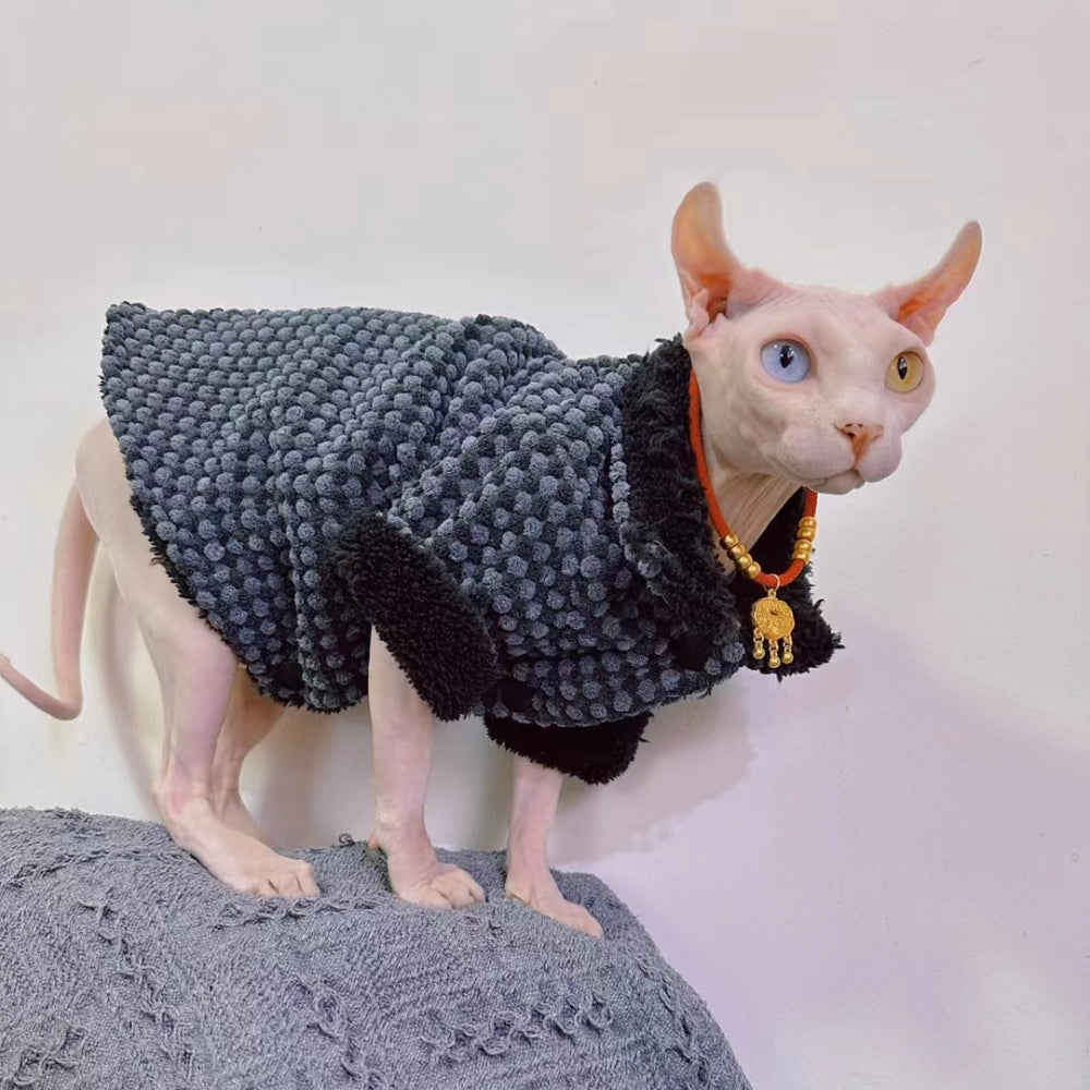 Dünne Fleece Jacke für haarlose Katzen