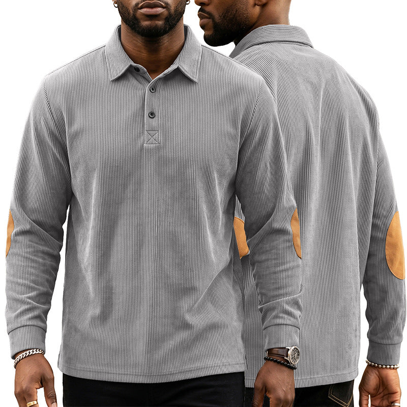 Herren Corduroy Sweatshirt mit Knopfleiste