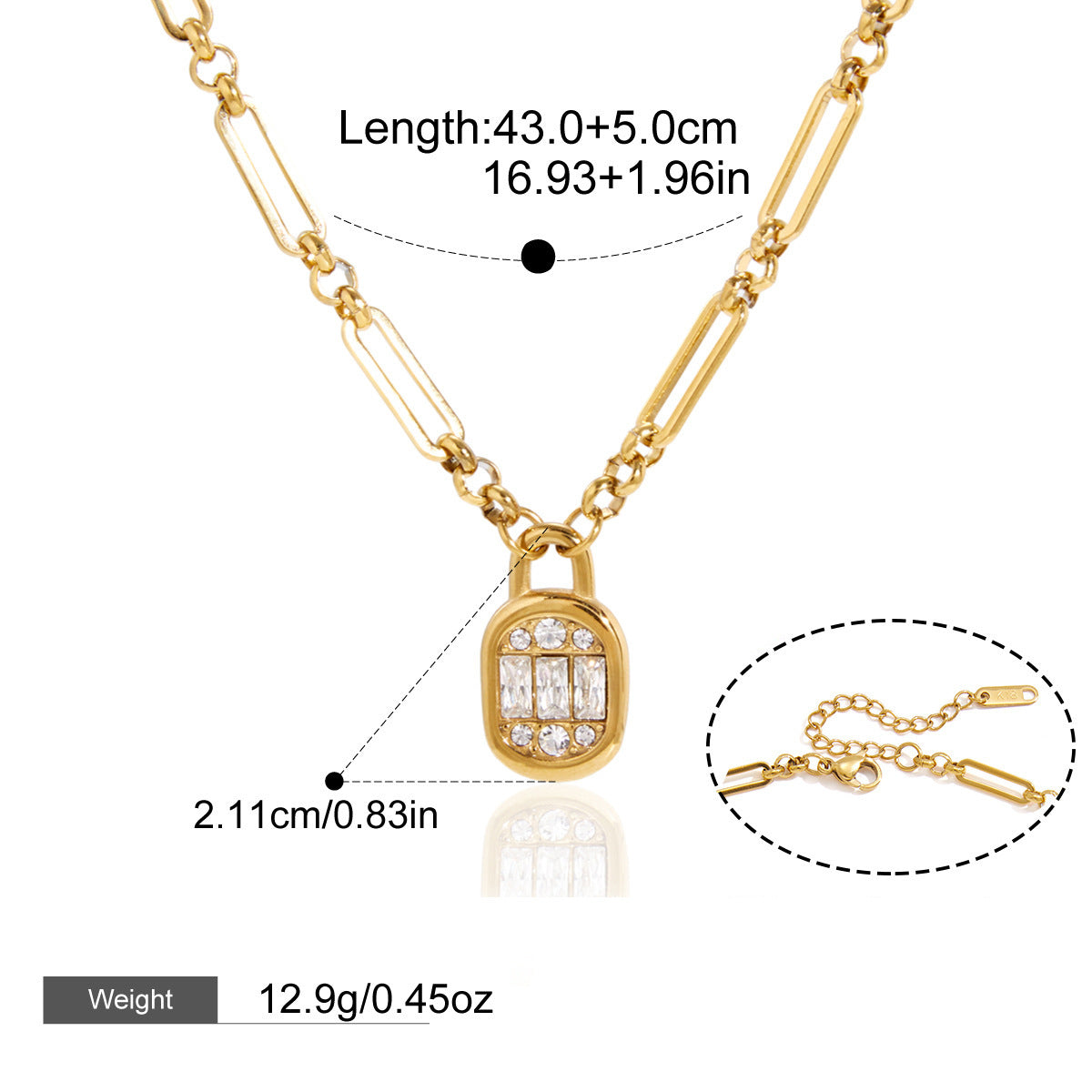Halskette & Ohrringe mit Strass-Anhänger – Bild 2 | LuxeStyle