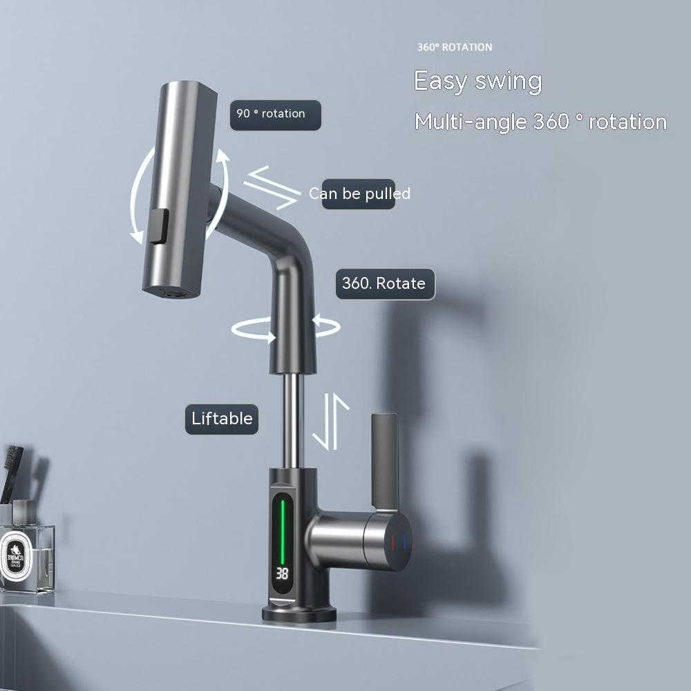 Digitaler Wasserhahn mit Ausziehbrause