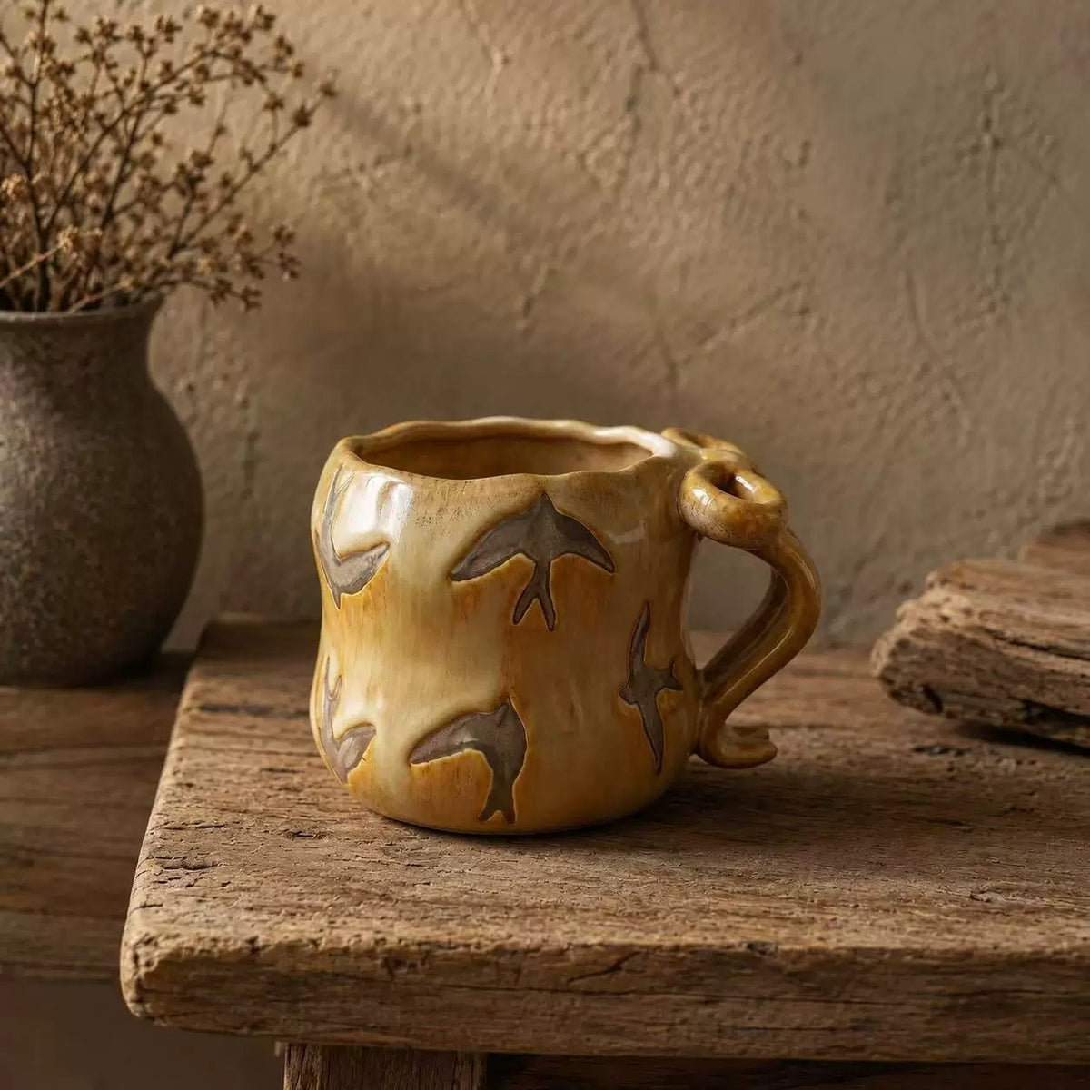 Keramiktasse mit Schmetterlingsmuster | LuxeStyle