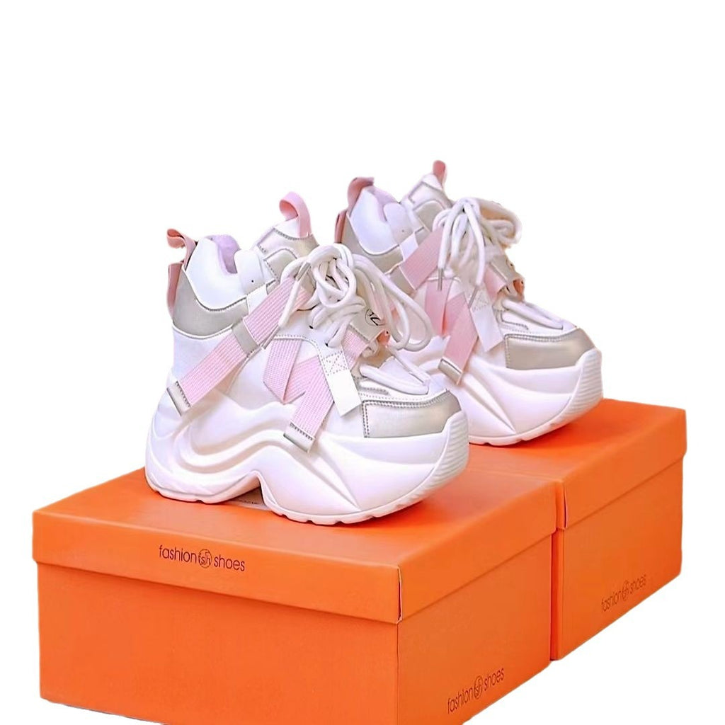 Koreanischer Color-Block Plateau-Sneaker
