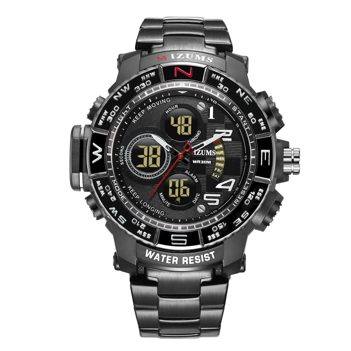 Sportliche Digitaluhr mit Stahlband – Bild 3 | LuxeStyle