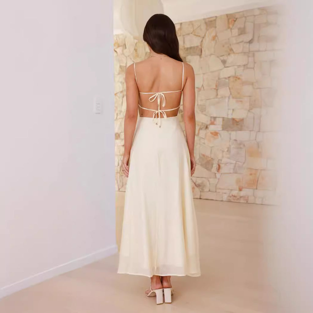 Trägerloses A-Linien-Kleid mit Schlitz – Bild 5 | LuxeStyle