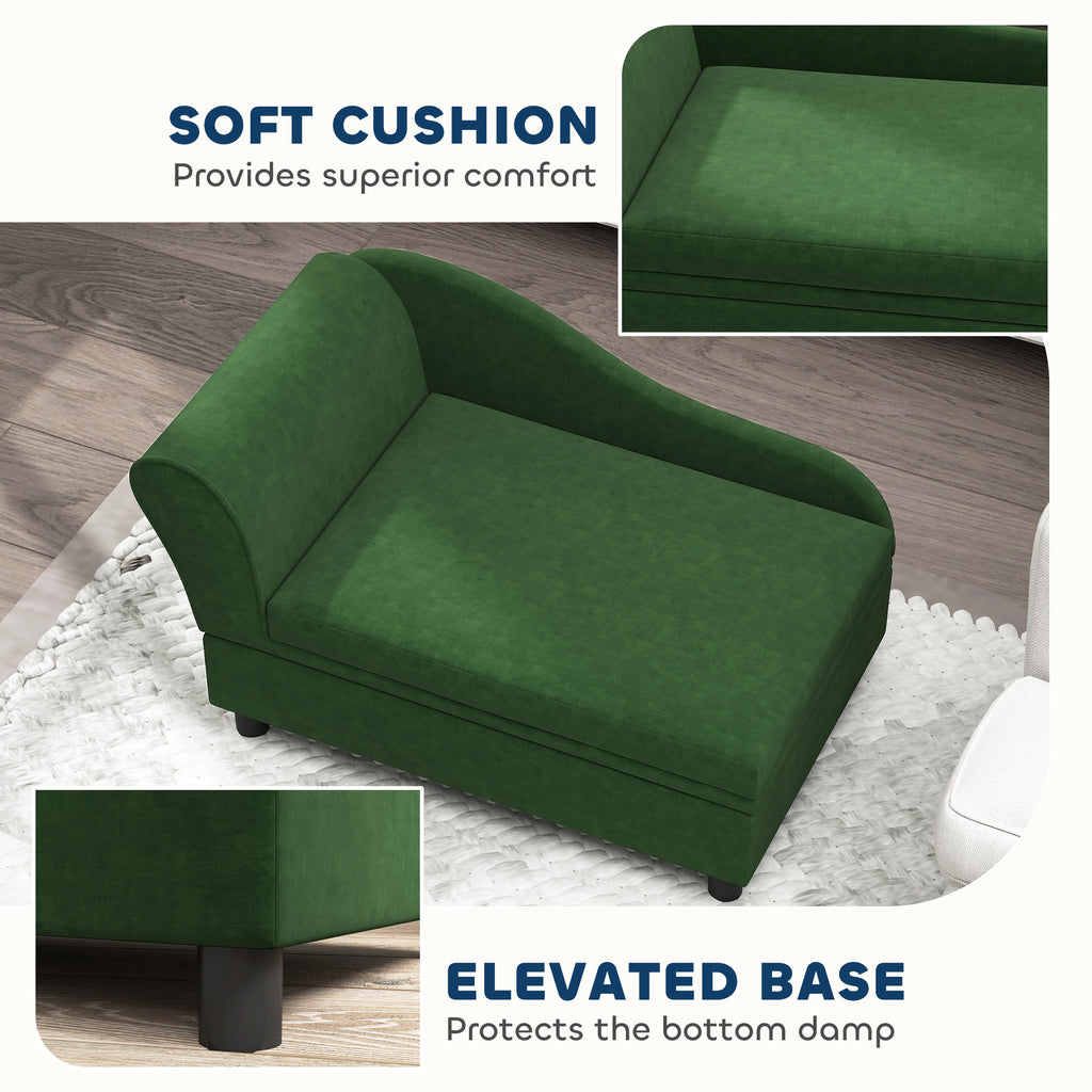 Haustier-Sofa mit Ablage für Katzen & kleine Hunde, grün