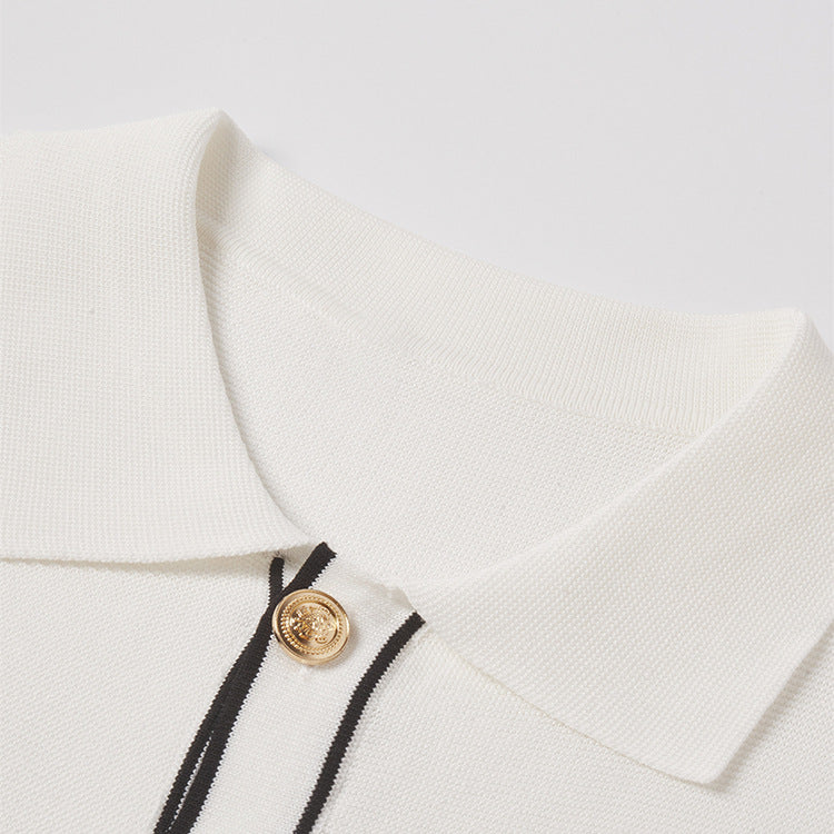 Cardigan mit Kontrastkragen im Old Money Stil – Bild 5 | LuxeStyle