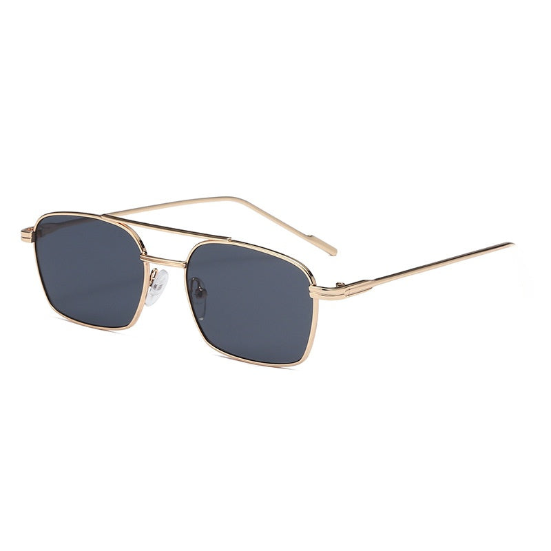 Quadratische Doppelsteg-Sonnenbrille aus Metall