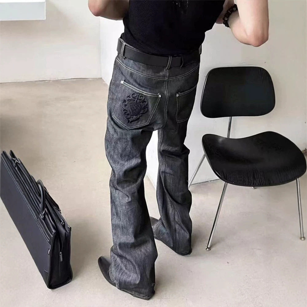Bestickte Straight-Leg Jeans für Herren – Bild 2 | LuxeStyle