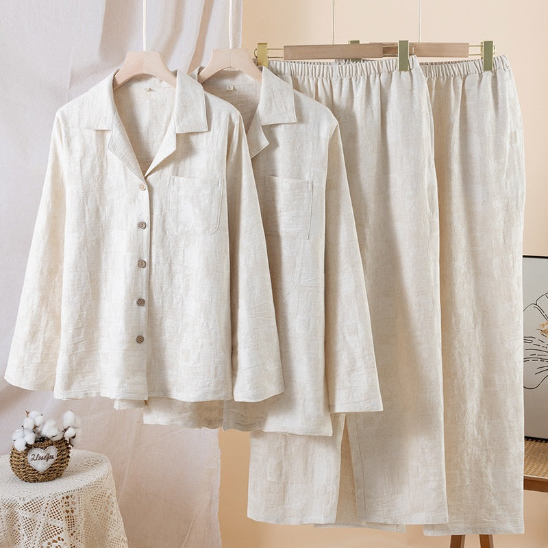 Einfaches Baumwoll-Pyjama-Set