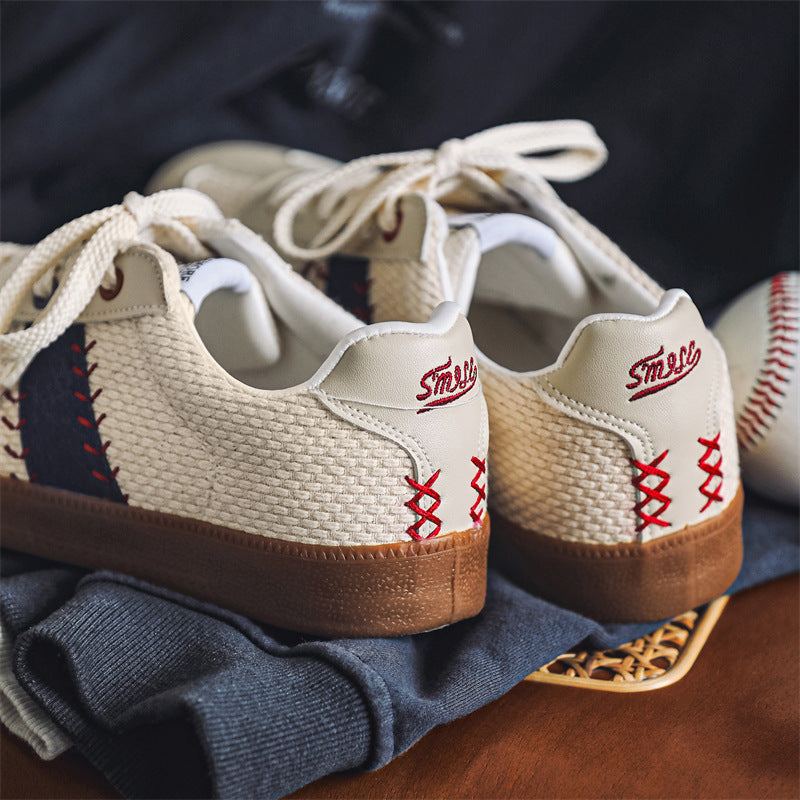Beige Low-Top Sneaker mit Mesh-Einsatz – Bild 2 | LuxeStyle