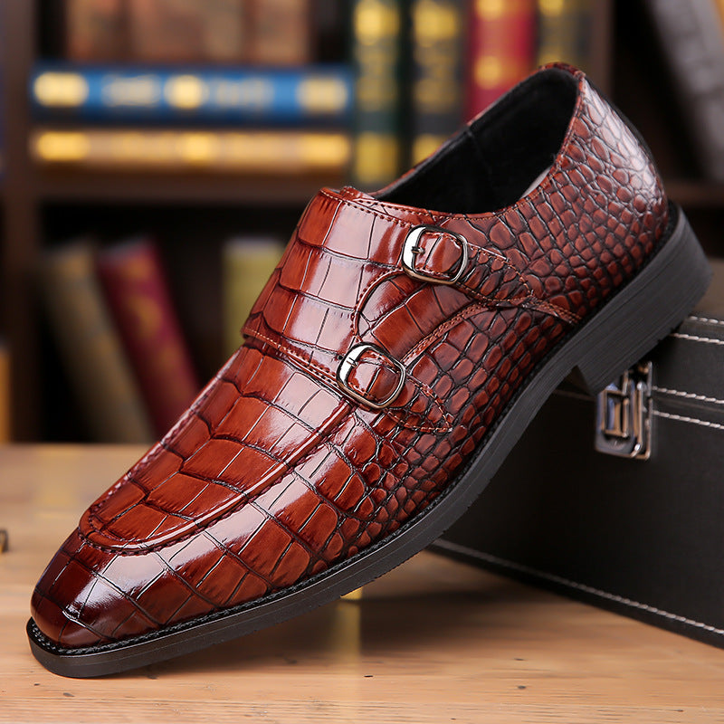 Krokodillmuster Lederschuhe mit Metallbremse – Bild 2 | LuxeStyle