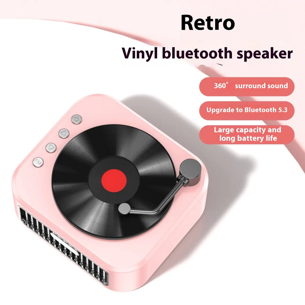 Retro Bluetooth-Lautsprecher mit Plattenspieler-Design