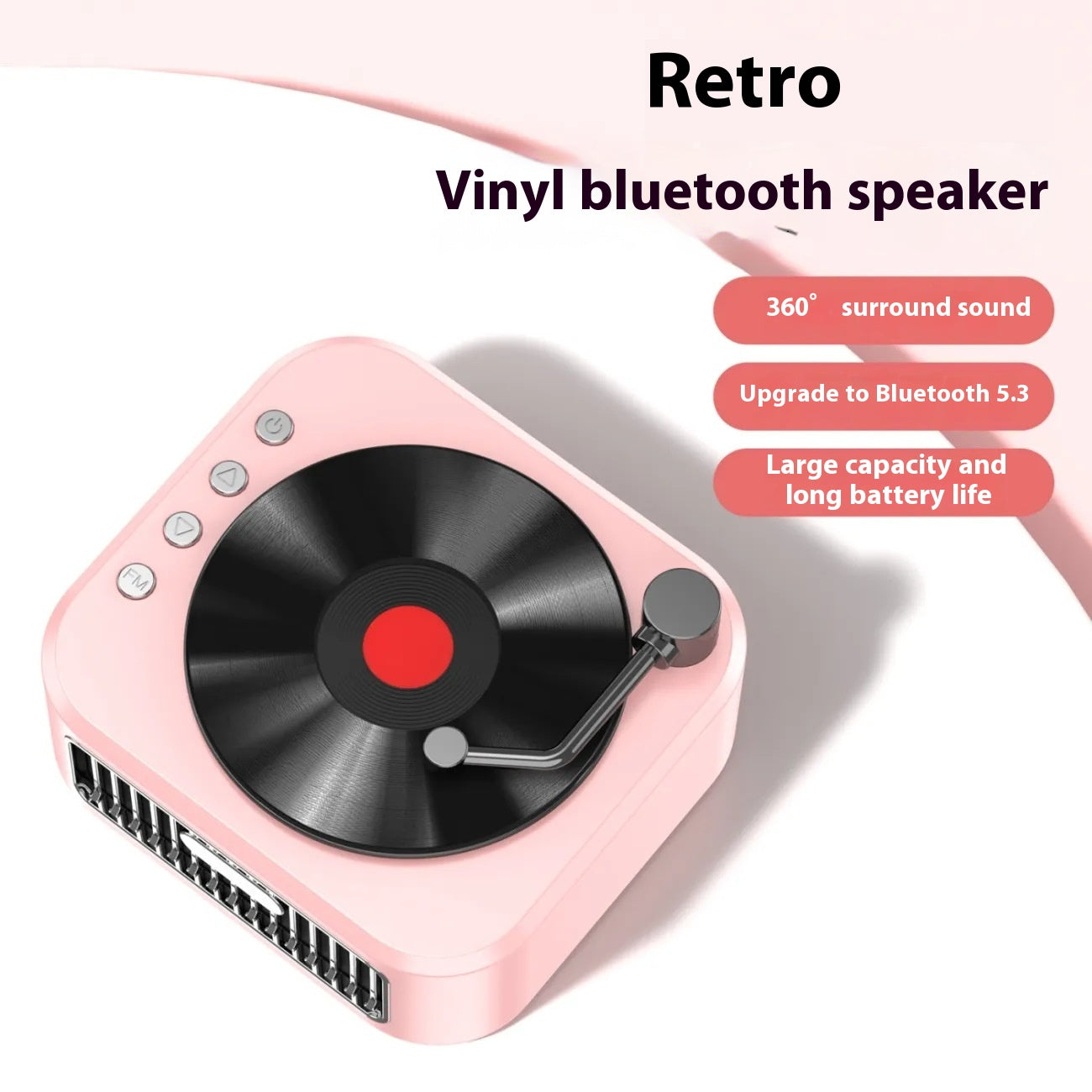 Retro Bluetooth-Lautsprecher mit Plattenspieler-Design