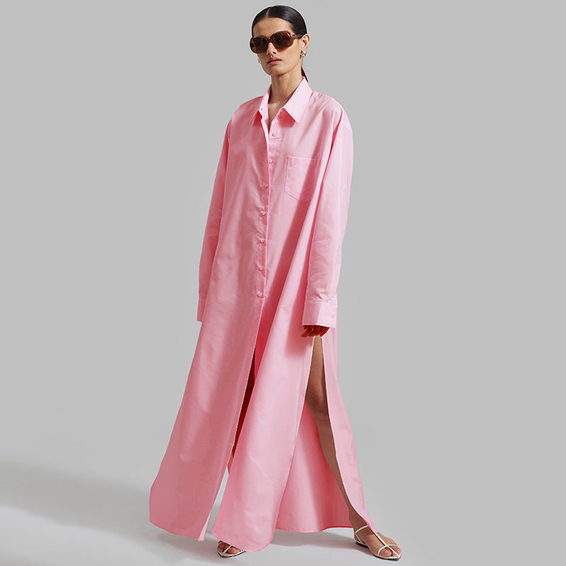 Cardigan-Kleid mit Knopfleiste und Schlitz