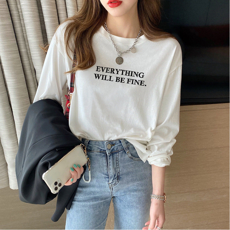 Langarmshirt aus Baumwolle mit Letter-Print