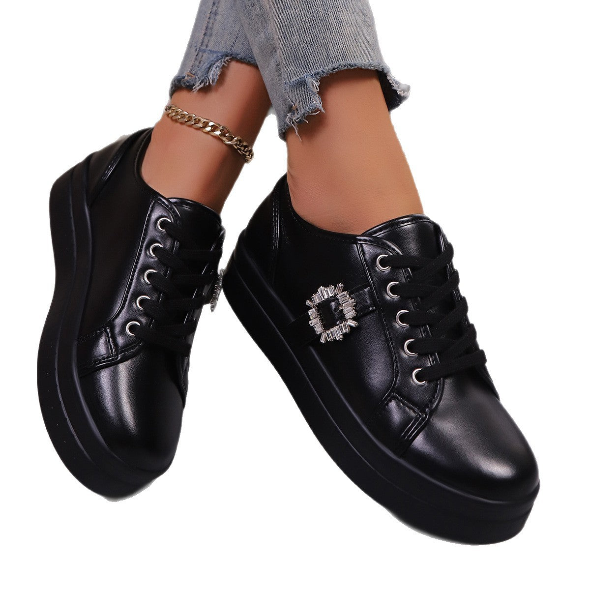 Sportliche Damen-Sneaker aus weichem PU-Leder