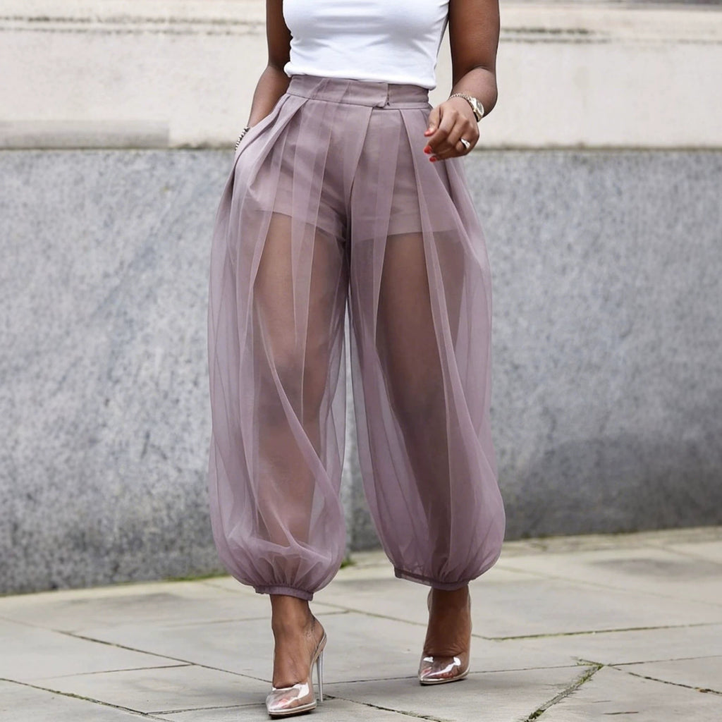 Semi-transparente Mesh-Haremshose