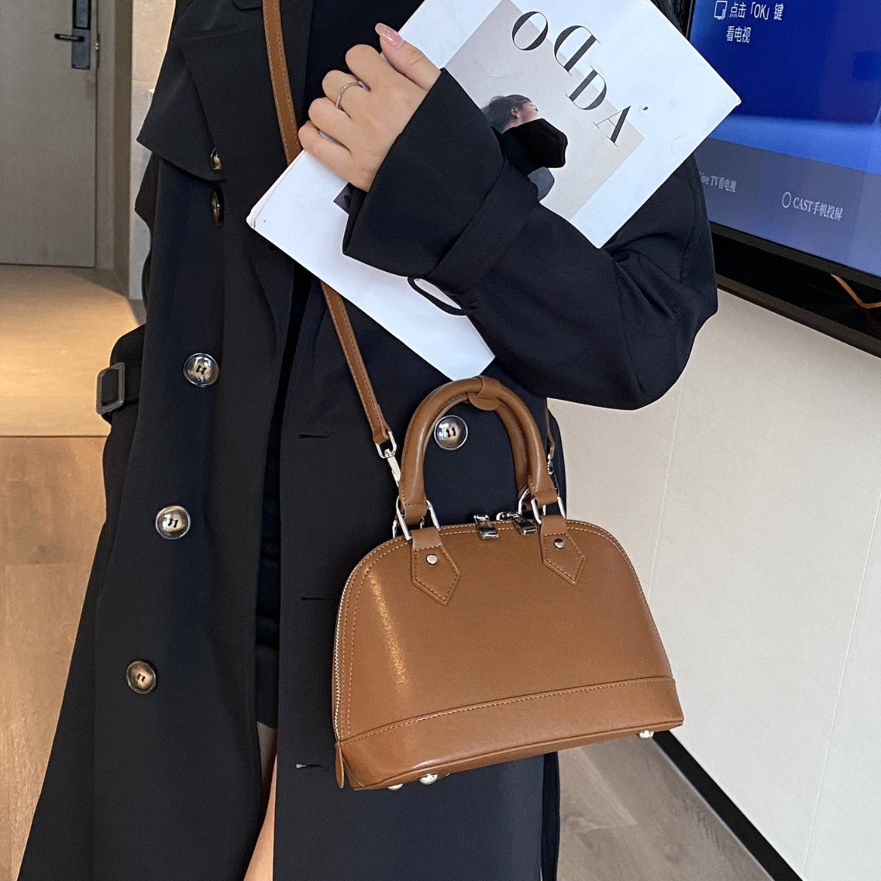 Leder-Handtasche