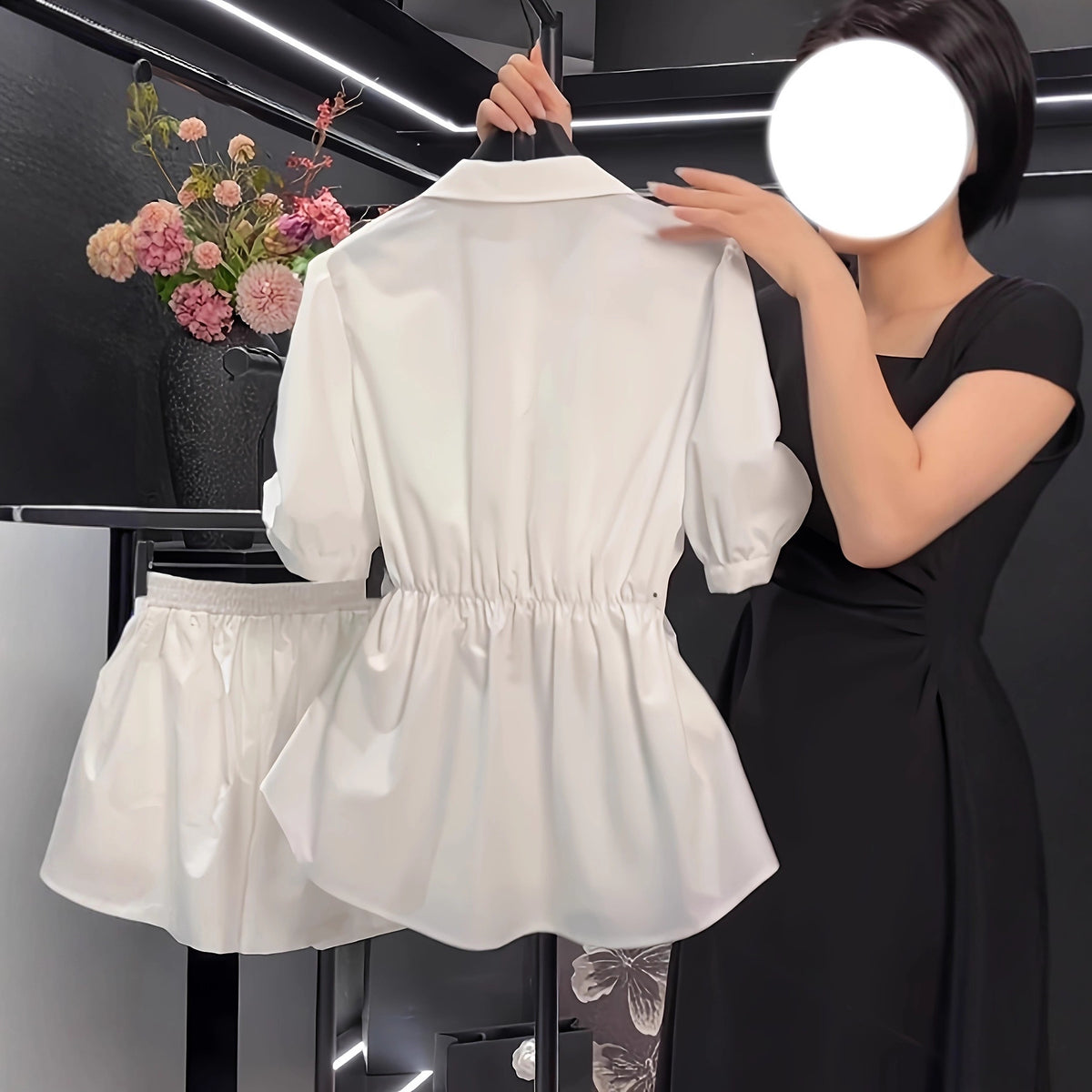 Kurzarm-Top mit Taillenbetonung – Bild 4 | LuxeStyle