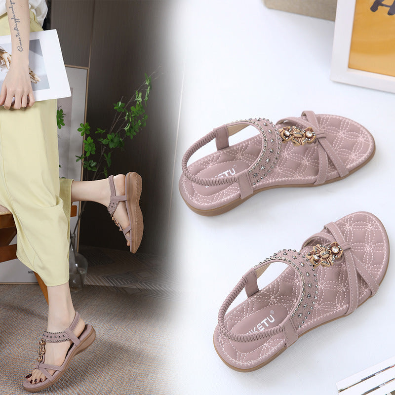 Bohemian Strass-Sandalen mit runder Zehenpartie – Bild 7 | LuxeStyle