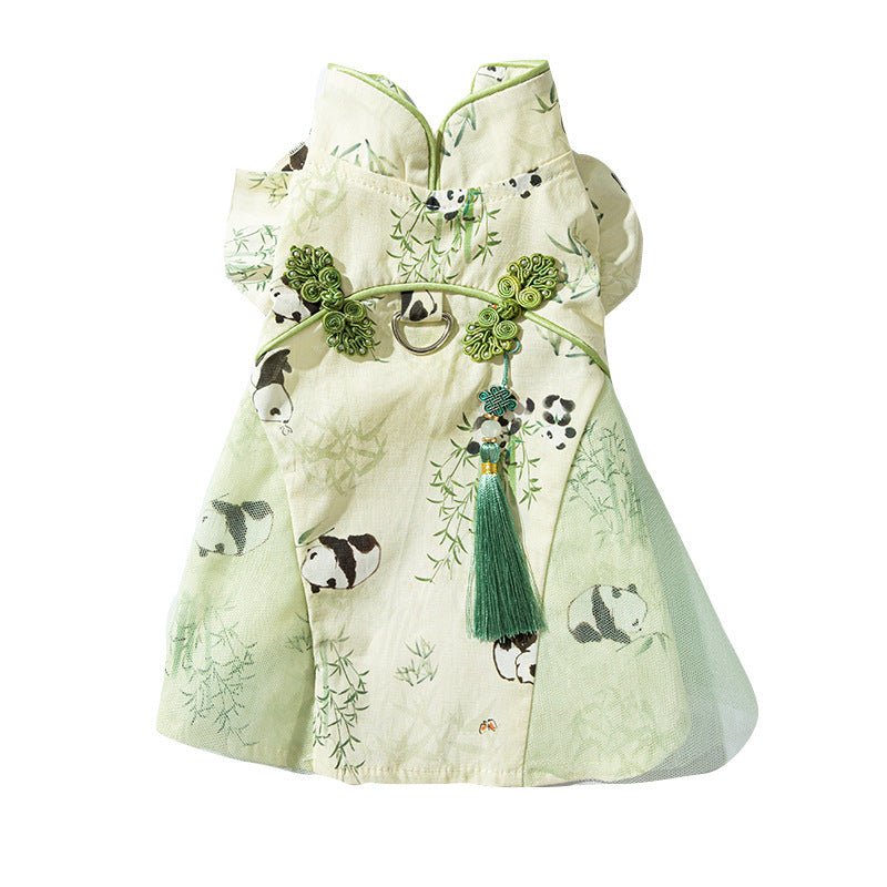 Katzenkleid mit Pandamuster & Leinenbefestigung – Bild 4 | LuxeStyle
