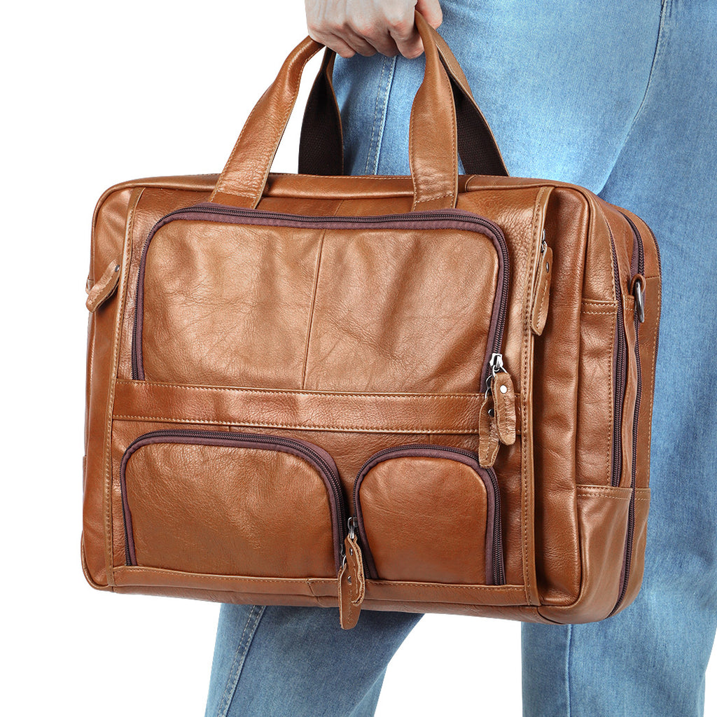 Herren-Laptoptasche aus Rindsleder – Bild 3 | LuxeStyle